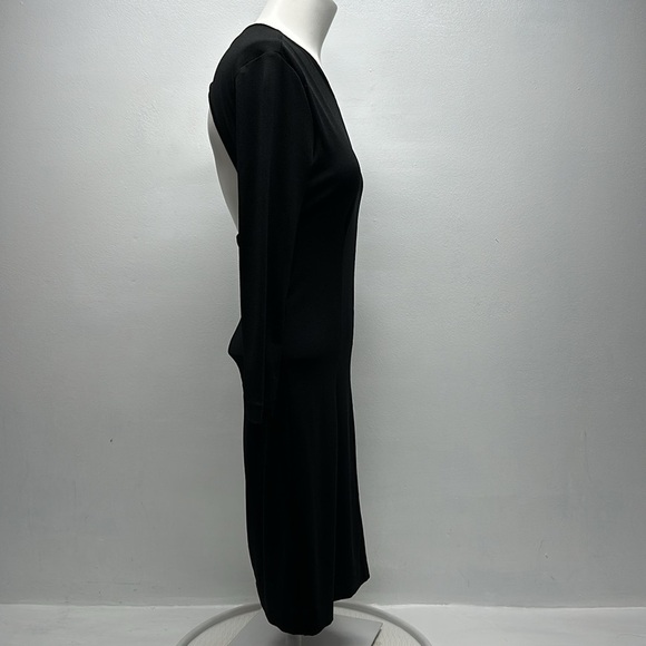 Rag And Bone Allison Open Back Mini Short Dress 3/4 Sleeve Snap Neck Black Small - Picture 3 of 12